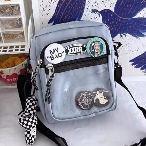 Korean Ita Bag – Unisex Transparent Crossbody Phone Purse Shoulder Bag for Pins & Charms
