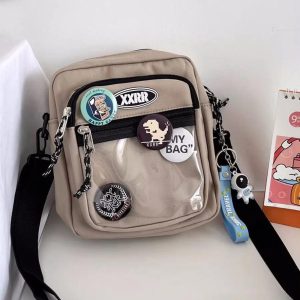 Korean Ita Bag – Unisex Transparent Crossbody Phone Purse Shoulder Bag for Pins & Charms