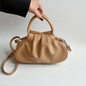 Korean Pleated Shoulder Bag: Retro Cloud-Style Armpit & Crossbody Handbag