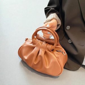 Korean Pleated Shoulder Bag: Retro Cloud-Style Armpit & Crossbody Handbag