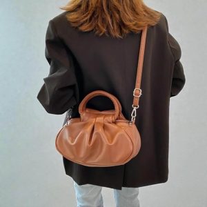 Korean Pleated Shoulder Bag: Retro Cloud-Style Armpit & Crossbody Handbag