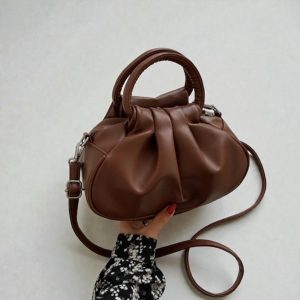 Korean Pleated Shoulder Bag: Retro Cloud-Style Armpit & Crossbody Handbag