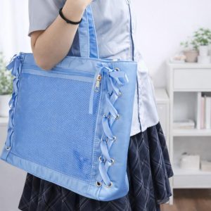 Large Bow Ita Bag with Clear Display Window, Personalized Anime Pin Tote, Kpop & Convention Shoulder Bag for Collectibles