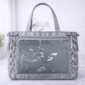 Large Bow Ita Bag with Clear Display Window, Personalized Anime Pin Tote, Kpop & Convention Shoulder Bag for Collectibles