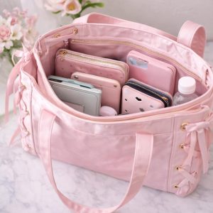 Large Bow Ita Bag with Clear Display Window, Personalized Anime Pin Tote, Kpop & Convention Shoulder Bag for Collectibles