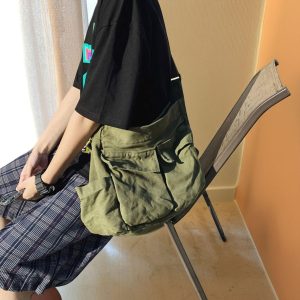 Large Canvas Messenger Bag, Personalized Unisex Travel Tote, Casual Shoulder Bag for Daily Use, Minimalist Travel Bag, Gift for Him