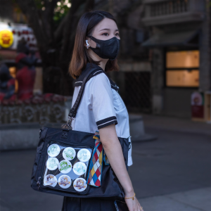 Large Capacity Black Badge Ita Bag Tote Bag