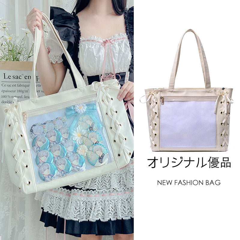 Large Capacity Ribbon Bow Ita Tote Bag