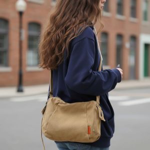 Large-Capacity Tote Bag, Personalized Shoulder Bag With Name, Canvas Diaper Bag, Travel Crossbody Bag, Zippered Shoulder Bag, Gift For Her