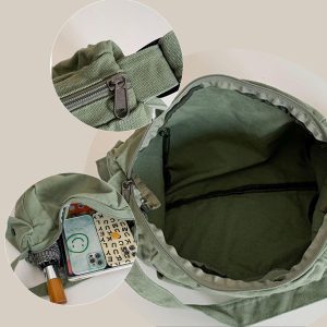 Large-Capacity Tote Bag, Personalized Shoulder Bag With Name, Canvas Diaper Bag, Travel Crossbody Bag, Zippered Shoulder Bag, Gift For Her