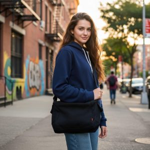 Large-Capacity Tote Bag, Personalized Shoulder Bag With Name, Canvas Diaper Bag, Travel Crossbody Bag, Zippered Shoulder Bag, Gift For Her