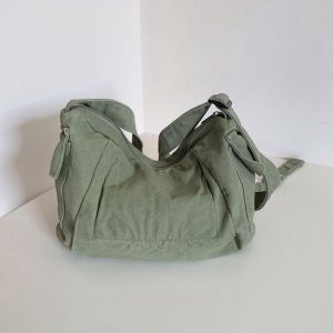 Large-Capacity Tote Bag, Personalized Shoulder Bag With Name, Canvas Diaper Bag, Travel Crossbody Bag, Zippered Shoulder Bag, Gift For Her