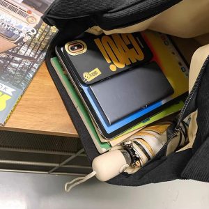 Large Corduroy Crossbody Bag, Personalized Shoulder Bag, Corduroy School Bag, Retro Messenger Bag, Travel Crossbody Bag, Everyday Tote