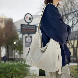 Large Corduroy Crossbody Bag, Personalized Shoulder Bag, Corduroy School Bag, Retro Messenger Bag, Travel Crossbody Bag, Everyday Tote