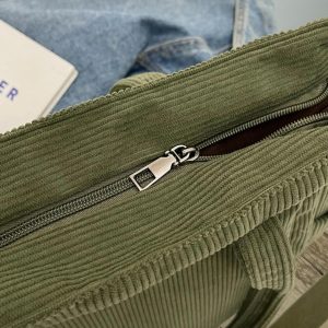 Large Corduroy Crossbody Tote Bag, Personalized Crossbody Bag, Retro School Bag, Casual Shoulder Bag for Travel, Large Tote Bag for Women