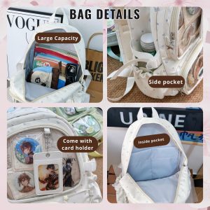 Large ita backpack with 2 clear window, ITA Backpack,enamel pin display bag,anime convention bag, clear window ita backpack, school backpack