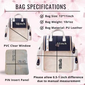 Large ita backpack with clear window, ITA Backpack,enamel pin display bag,anime convention bag, clear window ita backpack, school backpack