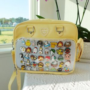 Large Ita Bag Crossbody with Insert, Anime Ita Bag, ita messenger bag, Window Bag, Pin Display Bag, Pin Purse, Itabag, Shoulder ita bags.