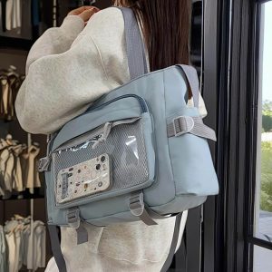 Large Ita Bag, Pin Display Crossbody, Transparent Window Bag, Anime Messenger, Versatile Shoulder Bag for Pin Collectors, Birthday Gift