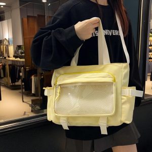 Large Ita Bag, Pin Display Crossbody, Transparent Window Bag, Anime Messenger, Versatile Shoulder Bag for Pin Collectors, Birthday Gift