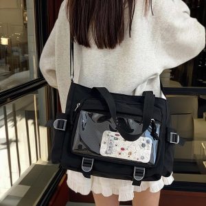 Large Ita Bag, Pin Display Crossbody, Transparent Window Bag, Anime Messenger, Versatile Shoulder Bag for Pin Collectors, Birthday Gift