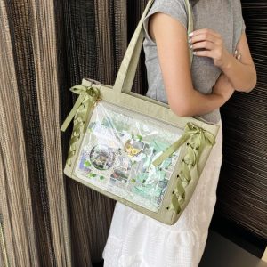 Large Ita Bag with Pin Display, Transparent Window Shoulder Bag, Messenger Backpack, Anime Crossbody Bag, Kawaii Pin Purse, Birthday Gift