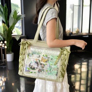 Large Ita Bag with Pin Display, Transparent Window Shoulder Bag, Messenger Backpack, Anime Crossbody Bag, Kawaii Pin Purse, Birthday Gift