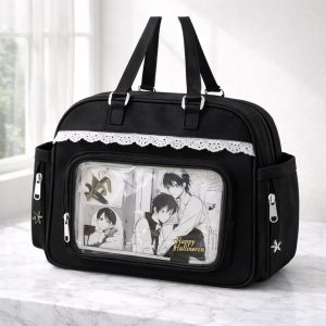 Large Ita Shoulder Bag, Custom Anime Pin Display Backpack, Transparent Kawaii Bag for Girls, Back-to-School Gift, Everyday Messenger Purse