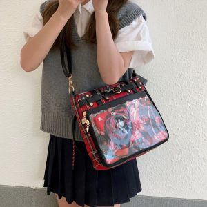Large Ita Shoulder Bag, Transparent Display Crossbody for Pins, Anime Itabag for Girls, Back to School Gift, Daily Tote Messenger Purse