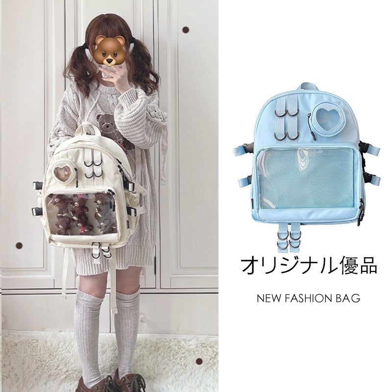 Large Lolita Double Clear Windows Kawaii Anime Backpack