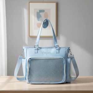 Large Multi-Way Tote Ita Bag– Crossbody Bag Customized, Transparent Pin Display Shoulder Bag, Travel & Everyday Bag For Women,Nylon Backpack