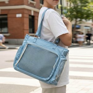 Large Multi-Way Tote Ita Bag– Custom Ita Bag, Transparent Pin Display Shoulder Bag, Travel & Everyday Bag, Nylon Backpack, Kawaii Ita Bag