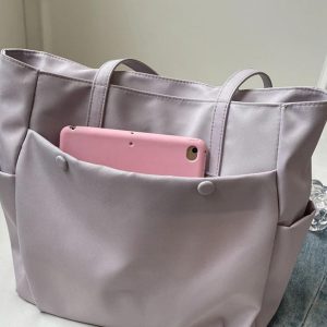 Large Nylon Tote Bag – Big Capacity, Lightweight Travel Tote, Personalized Work Bag, Shopping Bag, For Women, Durable Everyday Bag