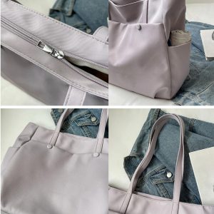 Large Nylon Tote Bag – Big Capacity, Lightweight Travel Tote, Personalized Work Bag, Shopping Bag, For Women, Durable Everyday Bag