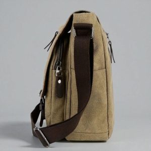 Large Retro Canvas Travel Bag: Multi-Pocket Men’s Shoulder Satchel