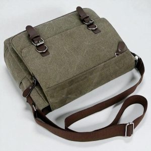 Large Retro Canvas Travel Bag: Multi-Pocket Men’s Shoulder Satchel