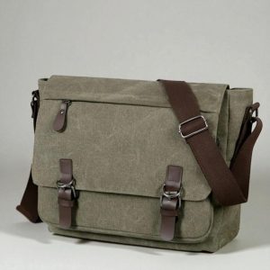 Large Retro Canvas Travel Bag: Multi-Pocket Men’s Shoulder Satchel