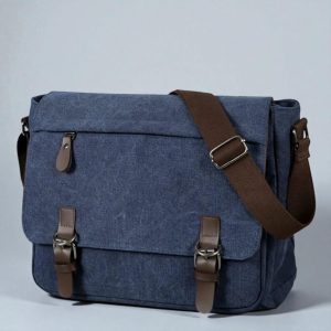 Large Retro Canvas Travel Bag: Multi-Pocket Men’s Shoulder Satchel