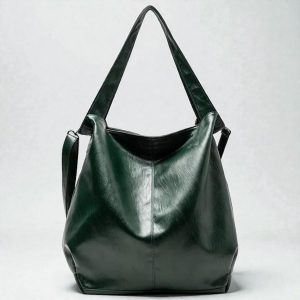 Large Soft Vegan Leather Tote – Women’s Casual Shoulder Crossbody Bag for Everyday Use