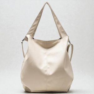 Large Soft Vegan Leather Tote – Women’s Casual Shoulder Crossbody Bag for Everyday Use