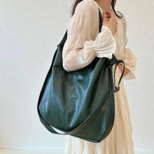 Large Soft Vegan Leather Tote – Women’s Casual Shoulder Crossbody Bag for Everyday Use