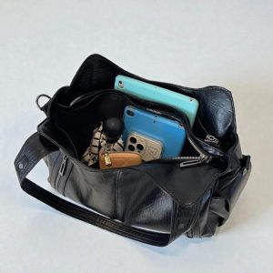 Large Vegan Leather Tote Bag – Soft Women’s Shoulder Handbag & Crossbody Purse