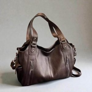 Large Vegan Leather Tote Bag – Soft Women’s Shoulder Handbag & Crossbody Purse