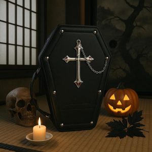 Lolita Coffin Ita Bag – Japanese Gothic Halloween Sweet Lolita Crossbody Small Capacity Baby Rivet Messenger Bag