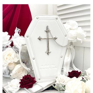 Lolita Coffin Ita Bag – Japanese Gothic Halloween Sweet Lolita Crossbody Small Capacity Baby Rivet Messenger Bag