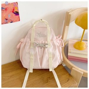 Lolita Ita Bag for Women | 2-in-1 Detachable Backpack & Crossbody | Nylon DIY Anime Badge Bag | Fashion Harajuku Commute Bag