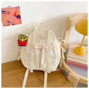 Lolita Ita Bag for Women | 2-in-1 Detachable Backpack & Crossbody | Nylon DIY Anime Badge Bag | Fashion Harajuku Commute Bag