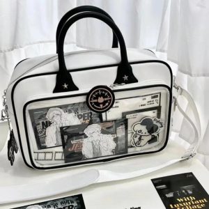 Lolita Ita Bag – Kawaii Large Capacity Transparent Crossbody Shoulder Bag for Anime Pins & Charms