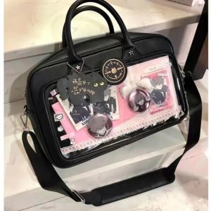 Lolita Ita Bag – Kawaii Large Capacity Transparent Crossbody Shoulder Bag for Anime Pins & Charms