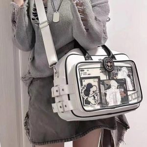 Lolita Ita Bag – Kawaii Large Capacity Transparent Crossbody Shoulder Bag for Anime Pins & Charms